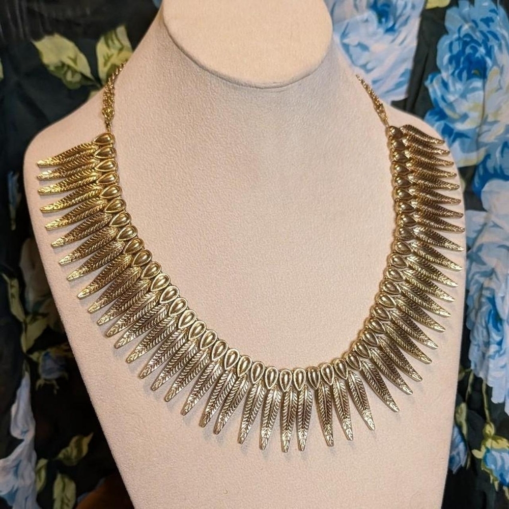 Brass Tone Statement Boho Necklace